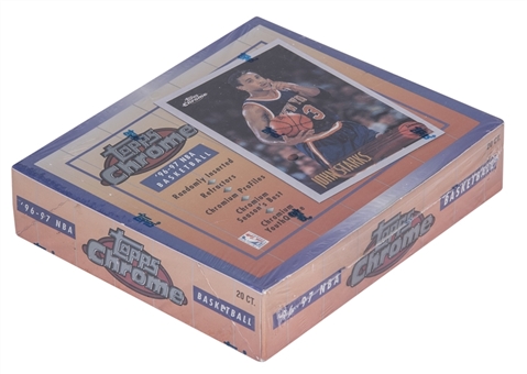 1996-97 Topps Chrome Basketball Factory Sealed Hobby Box (20 Packs) – Possible Kobe Bryant and Allen Iverson Rookie Cards!